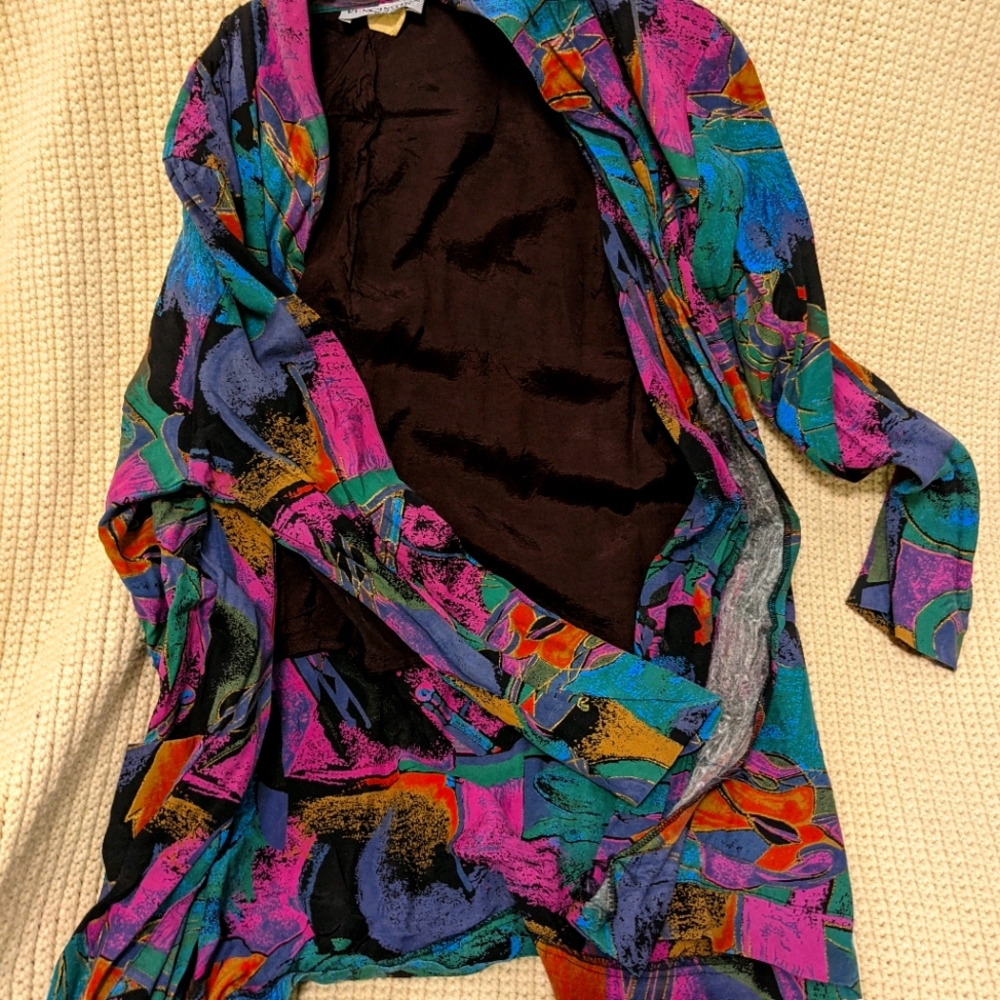 Long sleeve Thin coverup Jacket Colorful Print